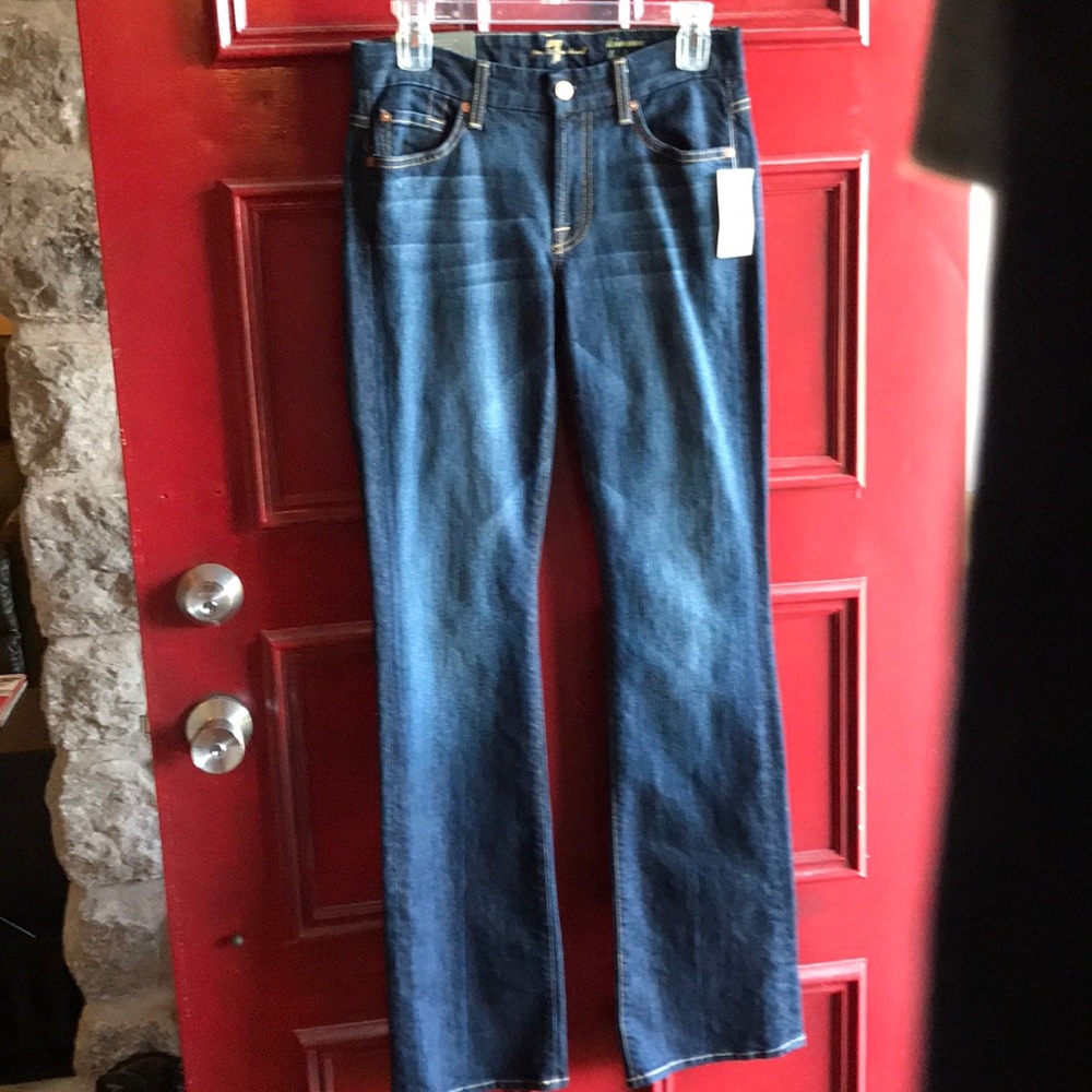 7 For All Mankind Dark Blue Boot Cut Jeans